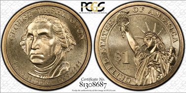 2007-D $1 George Washington Position A MS67