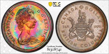 1971 S$1 British Columbia Ag SP68