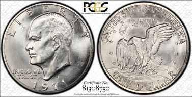 1971-S $1 Silver MS66