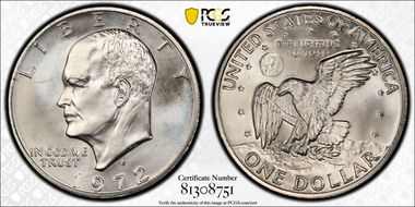1972-S $1 Silver MS68