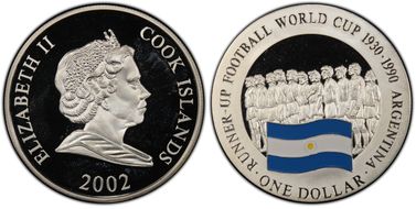 2002 $1 World Cup Argentina Runner Up PR65DCAM