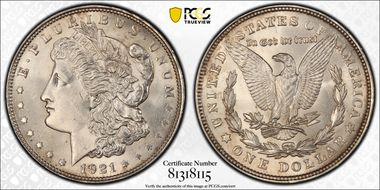 1921 $1 Morgan MS63