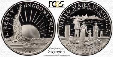 1986-S 50C Statue Of Liberty PR69DCAM