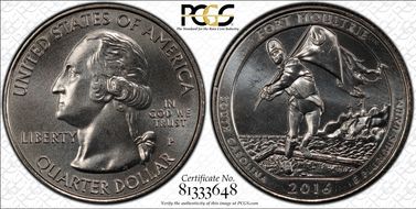 2016-P 25C Fort Moultrie NP MS67