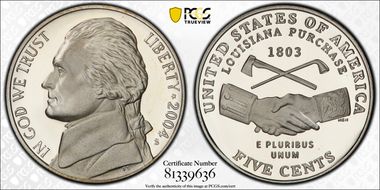 2004-S 5C Peace Medal PR70DCAM