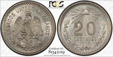 1905-M 20C KM-435 AU58