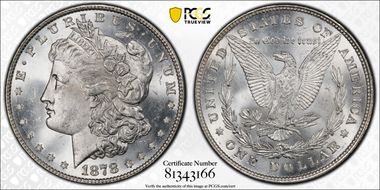 1878 8TF $1 VAM 6, Pierced Eyelid MS64+