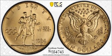 1984-W $10 Olympic MS70