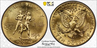 1984-W $10 Olympic MS70