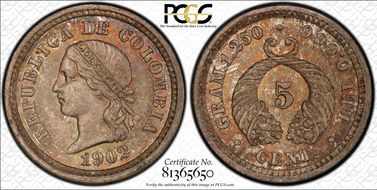 1902 (P) 5C Restrepo-365.1 Silver MS66