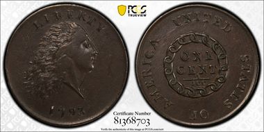 1793 1C Chain, S-3 AU53BN