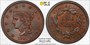 1841 1C N-6 MS66+ BN