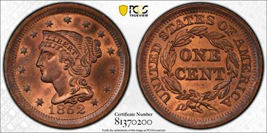 1852 1C N-8 MS66RB