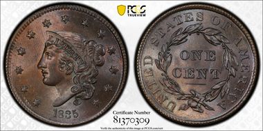 1835 1C N-14 MS64+ BN