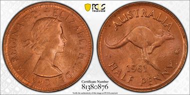 1961 Y. (p) 1/2D MS65RD