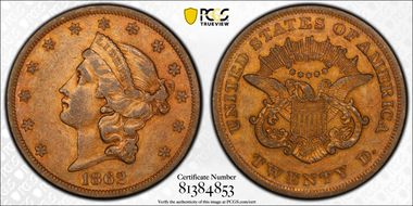 1862 $20 XF40