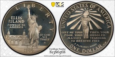 1986-S $1 Statue Of Liberty PR66DCAM