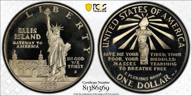 1986-S $1 Statue Of Liberty PR66DCAM