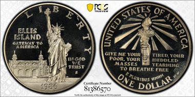 1986-S $1 Statue Of Liberty PR66DCAM