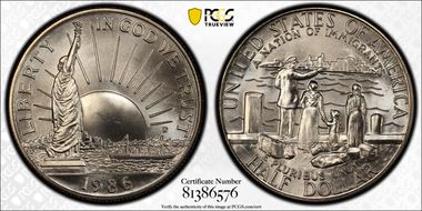 1986-D 50C Statue Of Liberty MS69