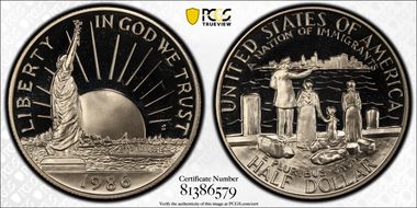 1986-S 50C Statue Of Liberty PR69DCAM