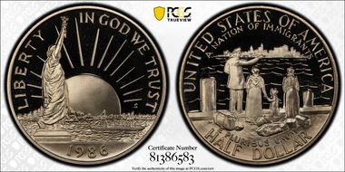 1986-S 50C Statue Of Liberty PR69DCAM