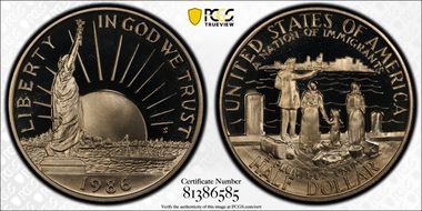 1986-S 50C Statue Of Liberty PR69DCAM