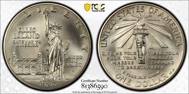 1986-P $1 Statue of Liberty MS69