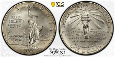 1986-P $1 Statue of Liberty MS70