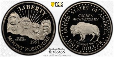 1991-S 50C Mount Rushmore PR69DCAM