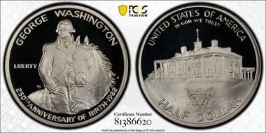 1982-S 50C Washington PR69DCAM