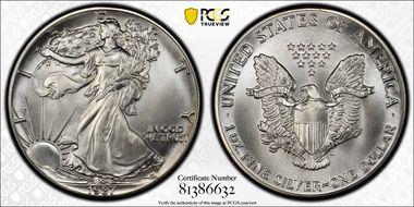 1987 $1 Silver Eagle MS69