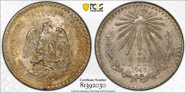 1945-M Peso KM-455 Ag MS66