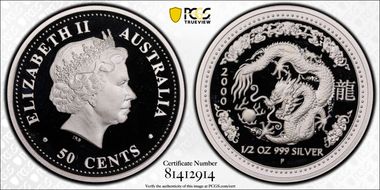 2000-P 50C Year of the Dragon 1/2oz Ag PR69DCAM