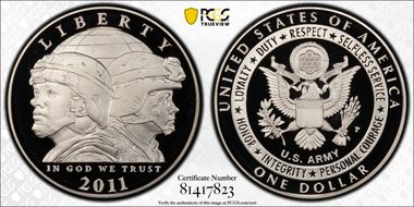 2011-P $1 United States Army PR69DCAM