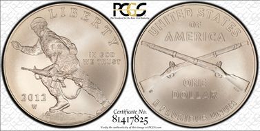 2012-W $1 Infantry MS70