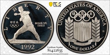 1992-S $1 Olympic PR68DCAM
