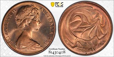 1981 2C w/o SD initials MS64RD