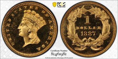 1887 G$1 PR65DCAM