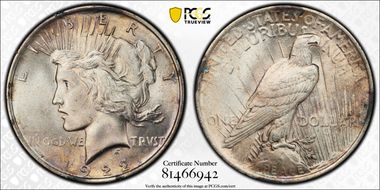 1922 $1 VAM 17 Doubled Wing MS64