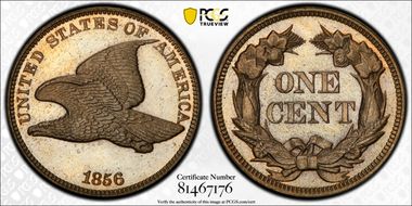 1856 1C Flying Eagle MS66
