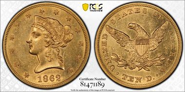 1862 $10 MS61