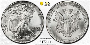 1987 $1 Silver Eagle MS70