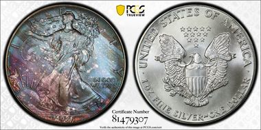 1986 $1 Silver Eagle MS67