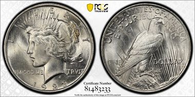 1923 $1 VAM 8 Doubled TRVST MS63