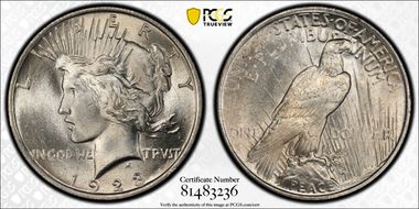 1923 $1 VAM 1AB Extra Hair MS65+ 