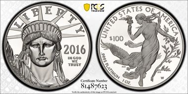 2016-W $100 Statue of Liberty First Strike PR69DCAM