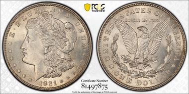 1921 $1 Morgan MS64