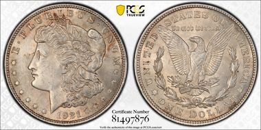 1921 $1 Morgan MS62