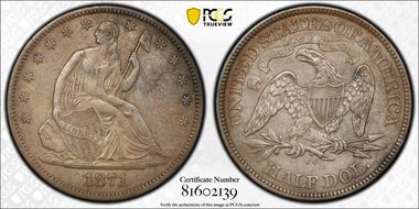 1871-CC 50C WB-1 Large CC XF45